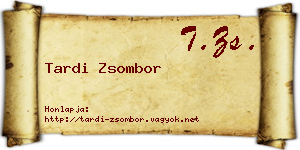 Tardi Zsombor névjegykártya